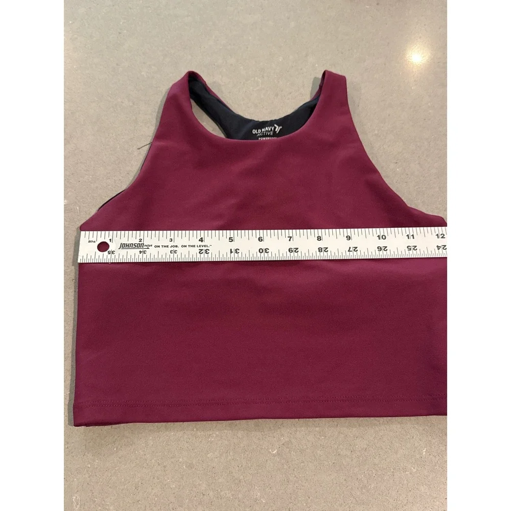 Old Navy Active Girls Crop Top Athletic Tank‎ Burgundy Sleeveless size 10/13